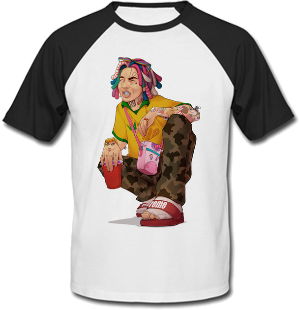 Футболка Lil Pump - Cartoon (белая с чёрными рукавами) XXL от продавца ...