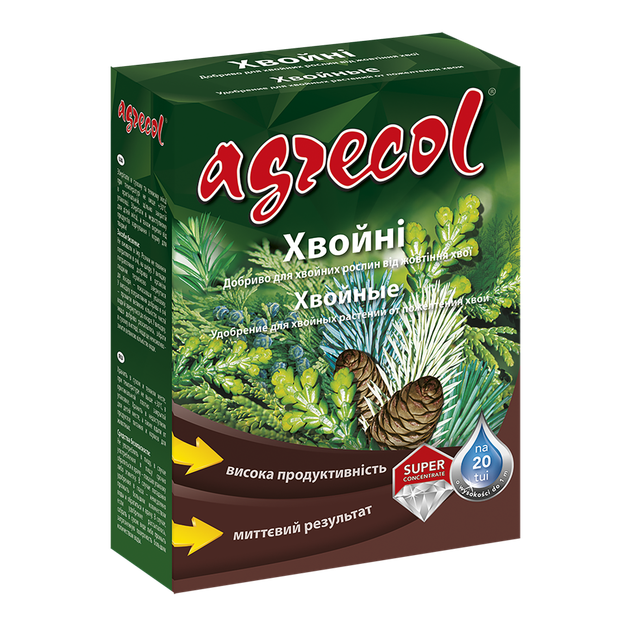 Удобрение для хвои от пожелтения Agrecol 0,25 кг – купить онлайн на ROZETKA