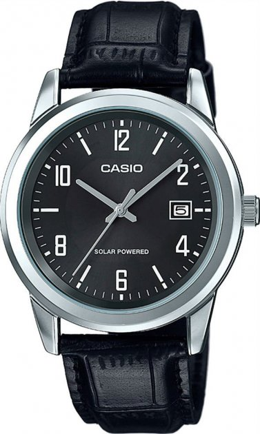 Наручные часы Casio SOLAR MTP-VS01L-1B2DF с кожаным ремешком Черные с ...