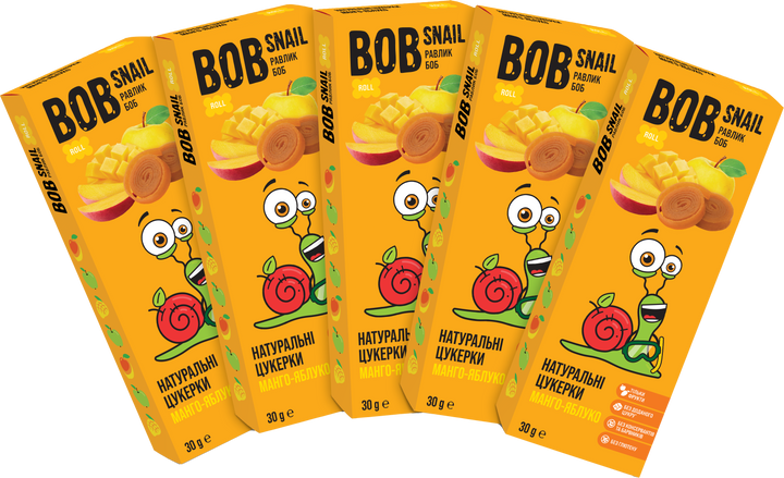Упаковка конфет Bob Snail натуральных Яблоко-Вишня 14 г х 30 шт - Чисто Shop