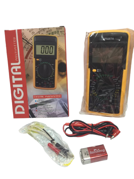 Цифровой мультиметр тестер Digital DT-9207A Желтый с черным - изображение 2