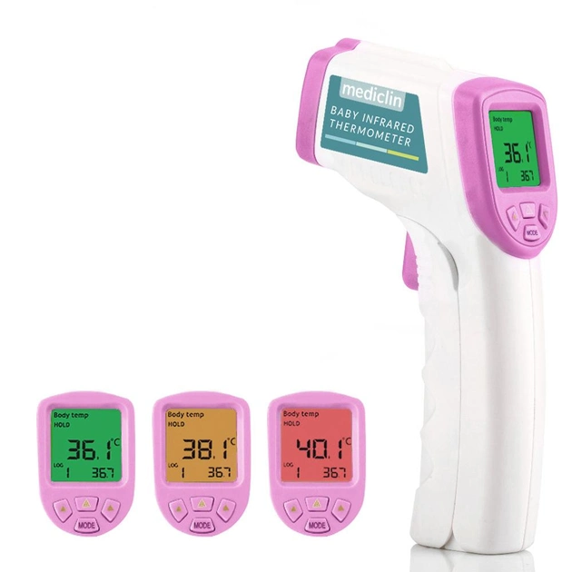 Безконтактний інфрачервоний термометр медичний Mediclin Фіолетовий - зображення 1