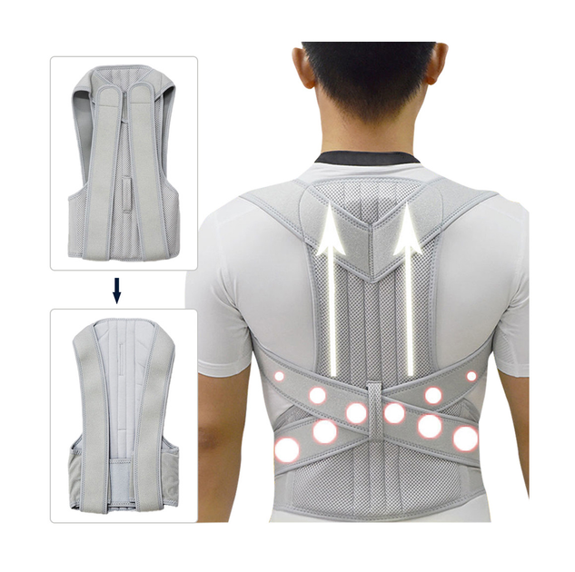 Корректор осанки для спины с дышащего материала, Серый - изображение 1