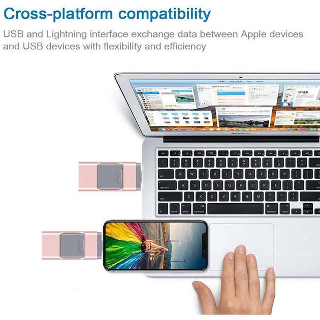 USB Флешка 4в1 512GB Type-C/Micro/Lightning/USB для телефона / компьютера iPhone/Android Черный - Фото 8 USB Флешка 4в1 512GB Type-C/Micro/Lightning/USB для телефона / компьютера iPhone/Android Черный - изображение 8