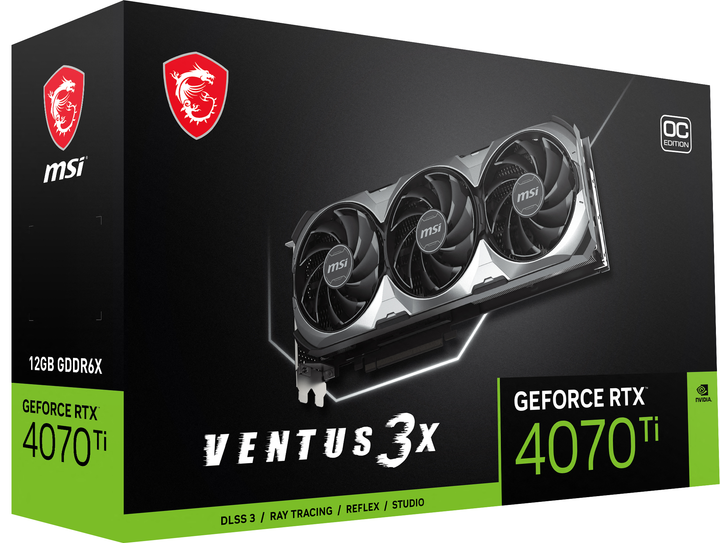 Видеокарта MSI PCI-Ex GeForce RTX 4070 Ti Ventus 3X 12G OC
