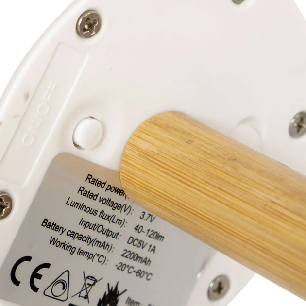 Ліхтар кемпінговий Bo-Camp Cambridge Rechargeable 200 Lumen Bamboo/White - зображення 6