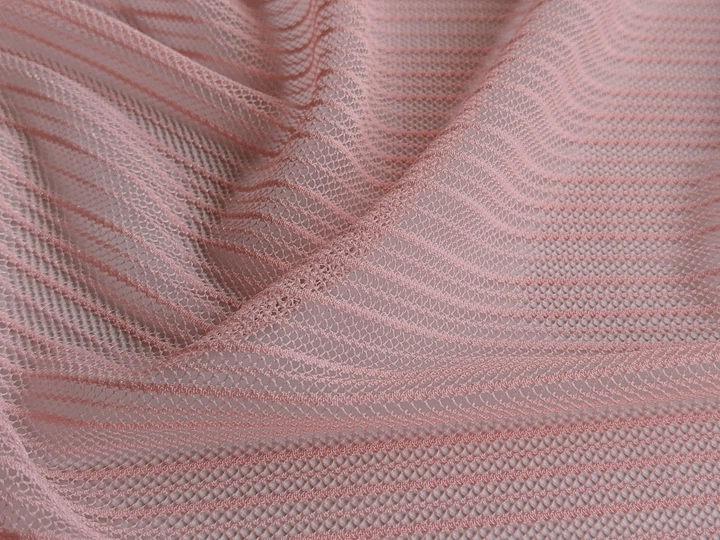 Ткань Сетка с блеском, чайная роза, пог. м. (с20, 1811003D, цв6) - Фото 2 Ткань Сетка с блеском, чайная роза, пог. м. (с20, 1811003D, цв6) - изображение 2