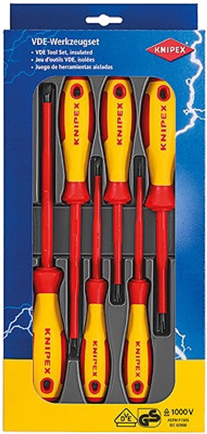 Набір викруток Knipex VDE Phillips / шліц 6 шт (00 20 12 V01) - зображення 1