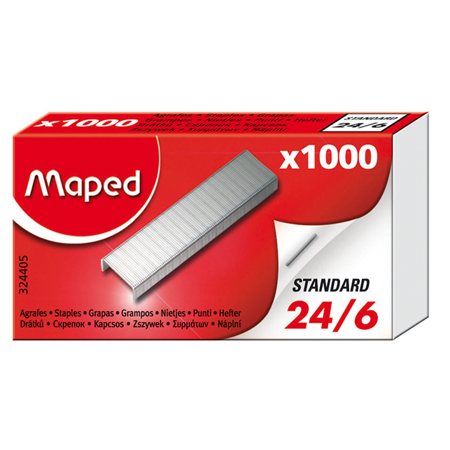 Скобы для степлера №24/6 Maped 1000шт (MP.324405) - Фото 1 Скобы для степлера №24/6 Maped 1000шт (MP.324405) - изображение 1