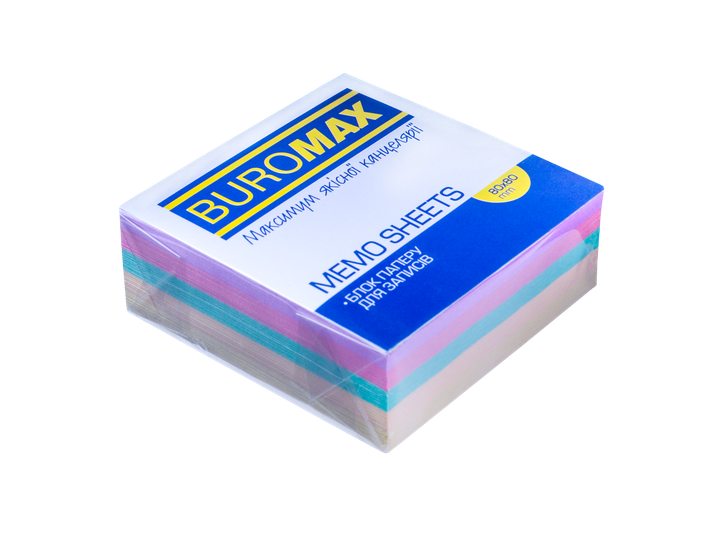 Блок паперу для нотаток із клейким шаром Buromax Декор 80х80х30мм (BM.2272) - Фото 1 Блок паперу для нотаток із клейким шаром Buromax Декор 80х80х30мм (BM.2272) - зображення 1