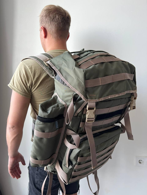 Рюкзак армейский Рюкзак тактический хаки 80 литров рюкзак военный рюкзак - изображение 1