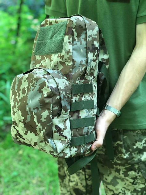 Военный тактический штурмовой рюкзак в цвете пиксель на 20 литров с системой MOLLE для туристов и военных ВСУ - изображение 1