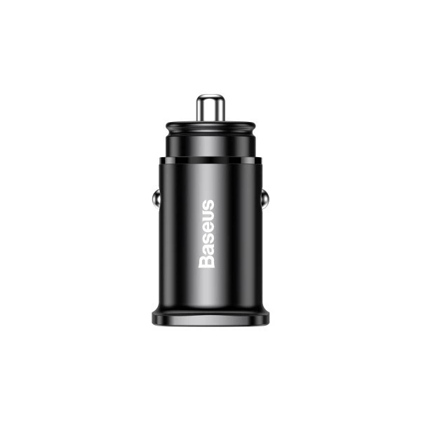 Автомобильное зарядное устройство Baseus Square Metal QC 4.0+PD3.0 30W (USB Type-C, USB Type-A, 5А) - Черный - изображение 3