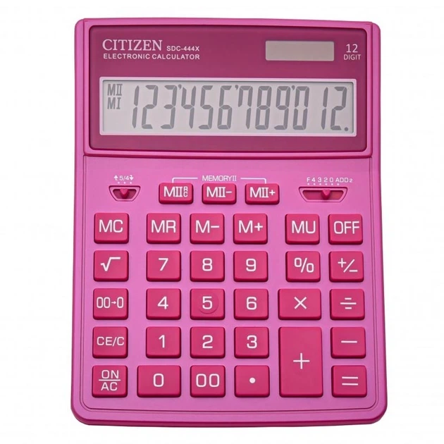 Калькулятор бухгалтерский, Citizen, 12-разрядный, Розовый (SDC-444X-PK) - изображение 3