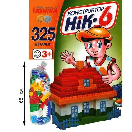 Детский конструктор НИК-6 70934, 325 больших деталей - Фото 1 Детский конструктор НИК-6 70934, 325 больших деталей - изображение 1