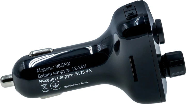 FM-трансмітер Grand-X 98GRX MegaBass, Bluetooth V5.0, Hands Free, MicroSD, 2 USB 1 A + 2.4 A - изображение 7