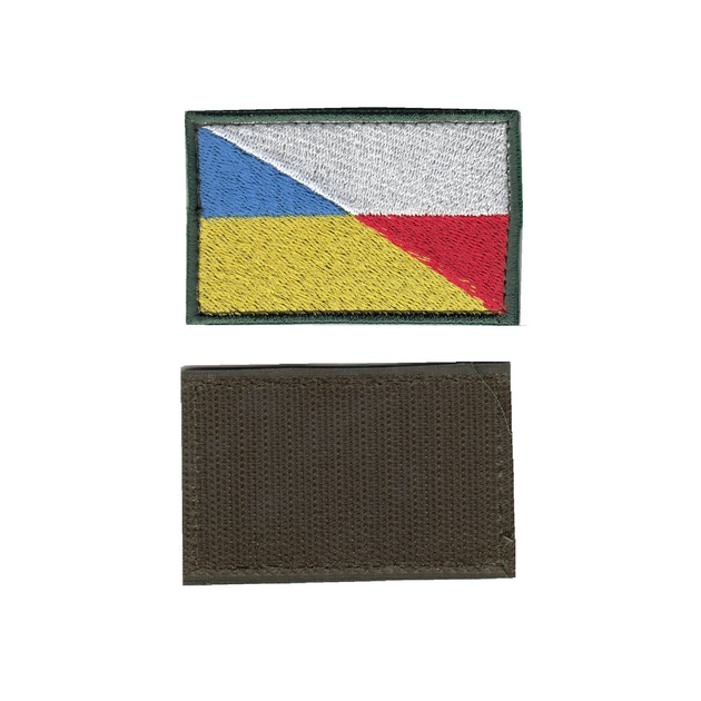 Шеврон нашивка патч на липучке Флаг Украинско-Польский, 5см*8см, Светлана-К - изображение 1