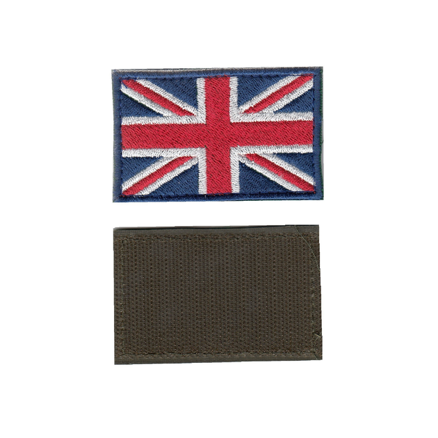 Шеврон нашивка патч на липучке Флаг Британский цветной с синей рамкою, 5см*8см, Светлана-К - изображение 1