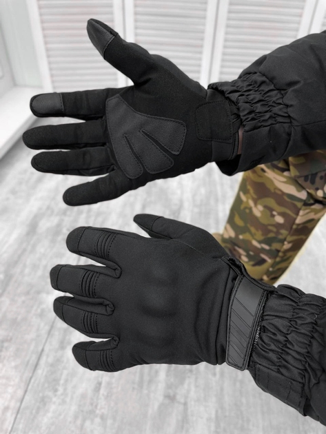 Зимние перчатки софтшел зимние чёрный XL - изображение 1