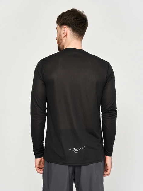 Спортивная кофта мужская Mizuno Dryaeroflow Ls Hz J2Ga255009 S Черная (5059431328141) - изображение 2