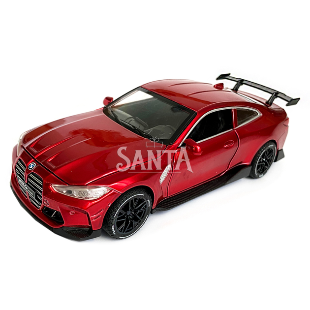 Игрушечная машинка металлическая BMW M4 Coupe АвтоЕксперт БМВ, красный, звук, свет, иннерция, откр. двери, капот, багажник, 15*7*5 см (ТК - 99885 ) - изображение 2