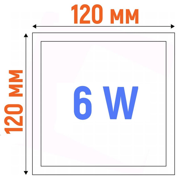 Світильник світлодіодний 6W Hyperlight 6400К 12х12 см квадратний накладний (LPS-SM-6W) - изображение 2
