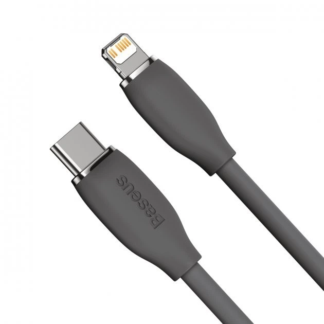 Кабель Baseus Jelly Liquid Silica Gel Fast Charging Data Cable Data TypeC to Lightning 20W 2m CAGD020101 Black - изображение 2