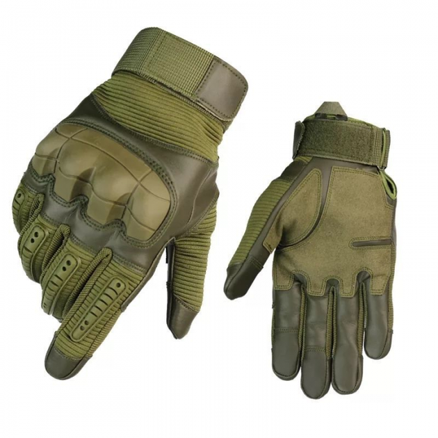 Тактические зимние перчатки штурмовые с защитой Цвет Хаки Размер XL - изображение 1