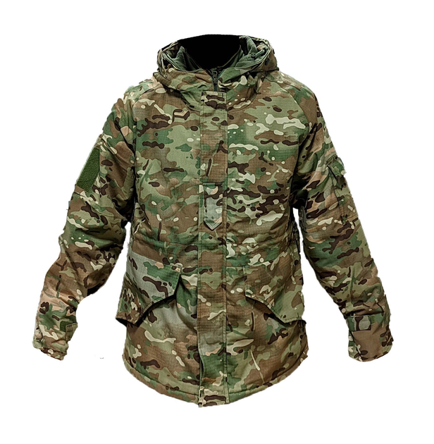Куртка зимова утеплена тактична камуфляж (ріп-стоп) колір мультикам розмір 2XL - зображення 1