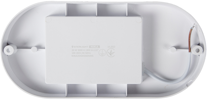 Настінно-стельовий світильник ENERLIGHT NIKA 20Вт 5000К IP65 з мікрохвильовим датчиком руху (NIKA20SMD80NMS) - зображення 5