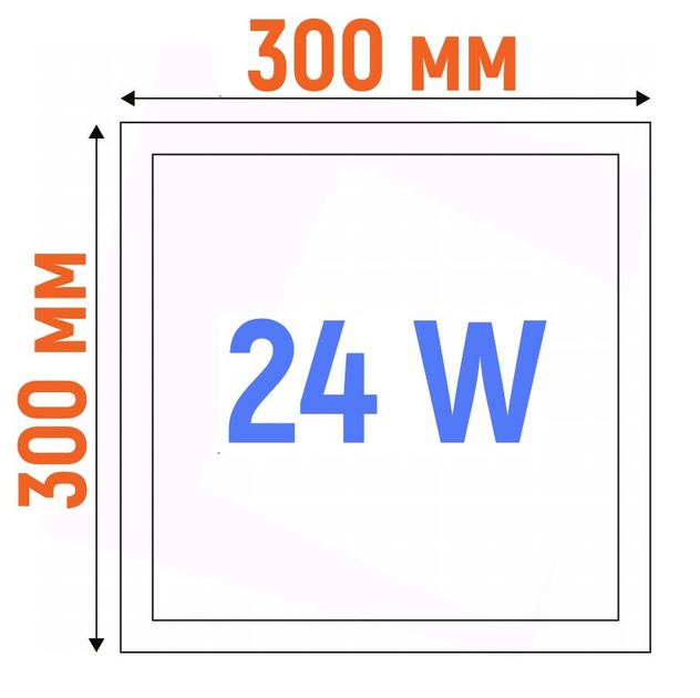 Світильник світлодіодний 24W Hyperlight 6400К діаметр 30х30 см квадратний накладний(LPS-SM-24W) - изображение 2