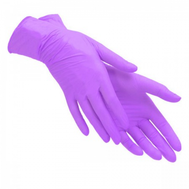 Медицинские перчатки нитриловые HOFF MEDICAL фиолетовые (100 шт/уп) нестерильные цвет фиолетовый размер L - изображение 2