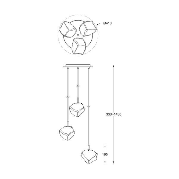 Подвесной светильник Zuma Line ROCK P0488-03D-B5FZ - изображение 3