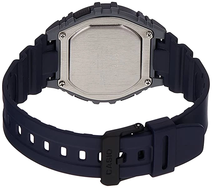Наручний годинник Casio W-216H-2BVDF круглі Сині з помаранчевим - зображення 2