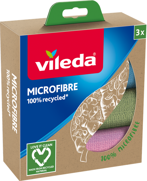 Салфетка из микрофибры Vileda 100% Recycled 3 шт (4023103228634) – в ...