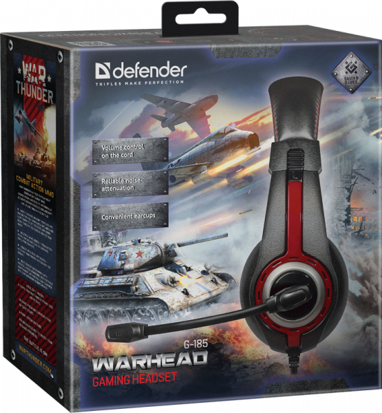 Наушники Defender Warhead g-185 Black-Red (64106) - Фото 8 Наушники Defender Warhead g-185 Black-Red (64106) - изображение 8