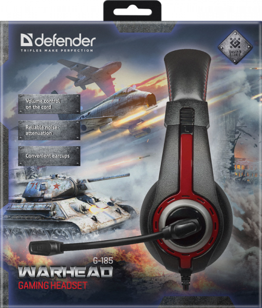 Наушники Defender Warhead g-185 Black-Red (64106) - Фото 9 Наушники Defender Warhead g-185 Black-Red (64106) - изображение 9