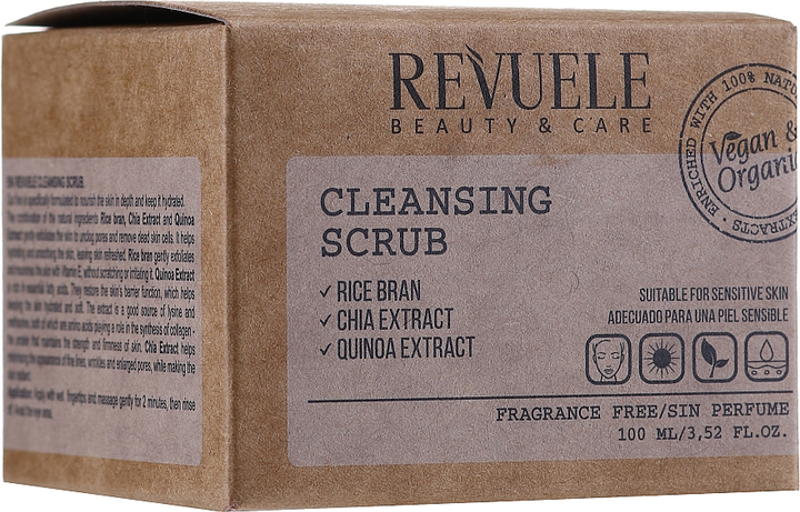 Очищающий скраб для лица - Revuele Vegan & Organic Cleansing Scrub 100ml (894357-83488) - изображение 1