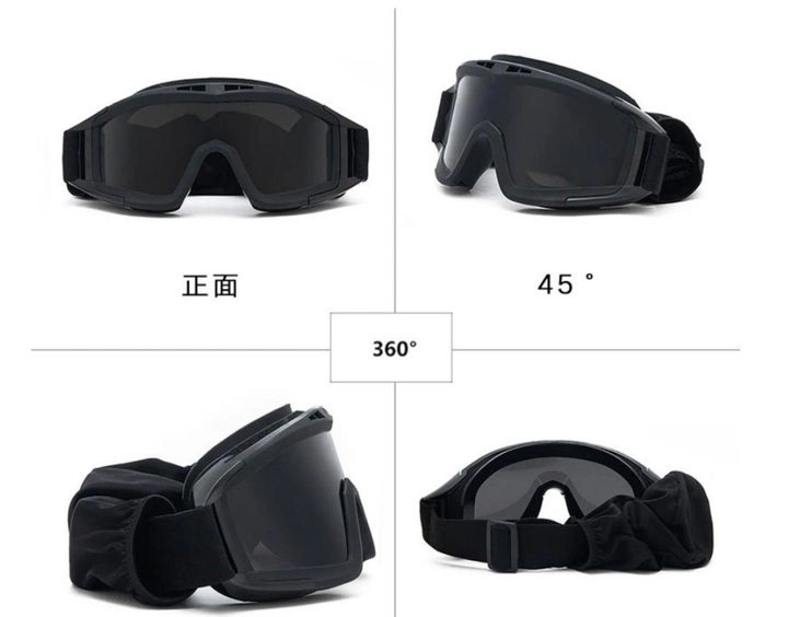 Окуляри тактичні маска зі змінними лінзами Combat GoogleTac Чорний - зображення 2