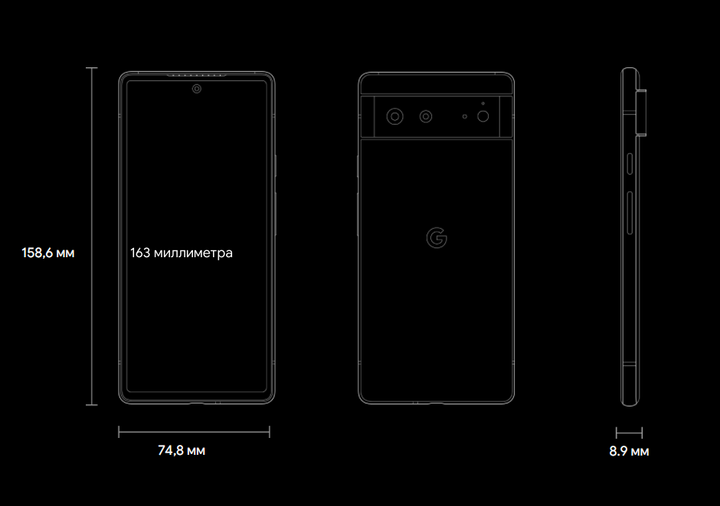 Смартфон Google Pixel 6 8/128GB Stormy Black Dual-Sim (Европейская версия) - изображение 8