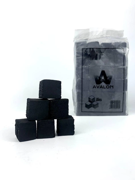Кокосовый уголь для кальяна без коробки AVALON - 1 кг, 72 шт - Фото 1 Кокосовый уголь для кальяна без коробки AVALON - 1 кг, 72 шт - изображение 1
