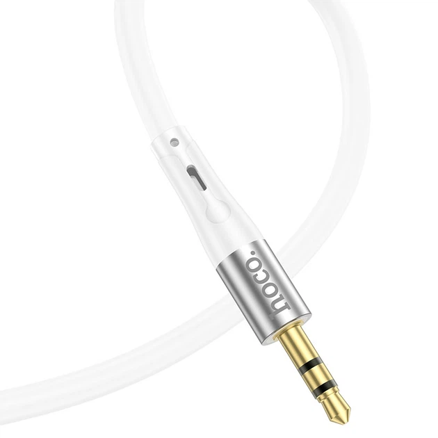 Аудиокабель HOCO UPA22 iP to 3.5mm male, silicone, 1m, White 6931474769480 - изображение 3