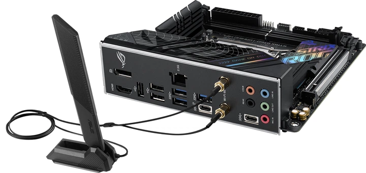 Материнська плата Asus ROG STRIX B760-I Gaming Wi-Fi (s1700, Intel B760, PCI-Ex16) - Фото 3 Материнська плата Asus ROG STRIX B760-I Gaming Wi-Fi (s1700, Intel B760, PCI-Ex16) - зображення 3