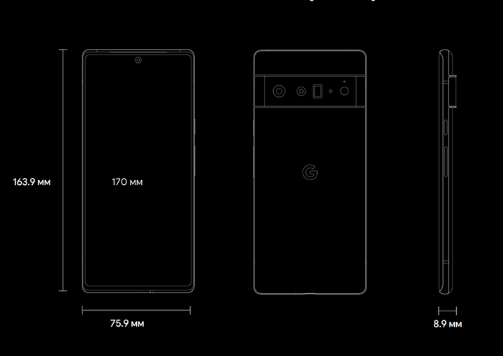 Смартфон Google Pixel 6 Pro 12/128GB Stormy Black Dual-Sim