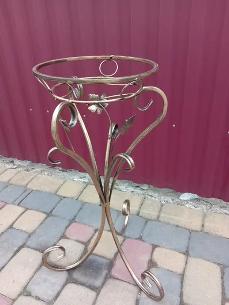 Кованая подставка для цветов на 1 вазон Тюльпан - изображение 3
