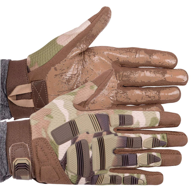 Рукавички тактичні із закритими пальцями Zelart 8799 розмір XL Camouflage Multicam - зображення 1