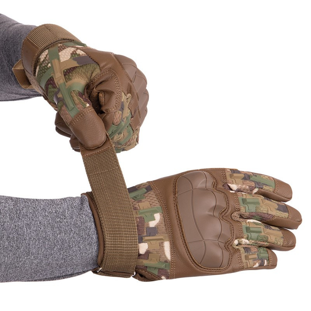 Перчатки тактические с закрытыми пальцами Zelart Military Rangers 9879 размер XL Camouflage - изображение 2