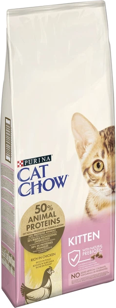 Sucha karma dla kociąt PURINA Cat Chow Kitten z kurczakiem 15kg (5997204514028) - obraz 2
