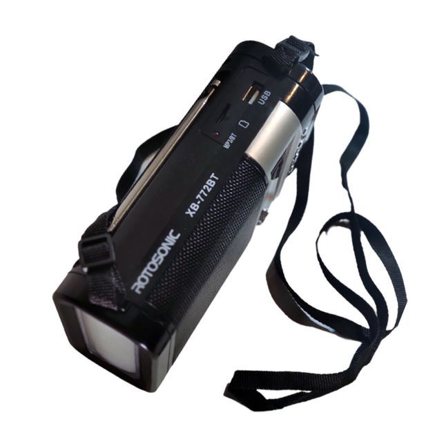 Радіоприймач Rotosonic XB-772BT з ліхтарем та зі знімним акумулятором 18650 Black - зображення 2