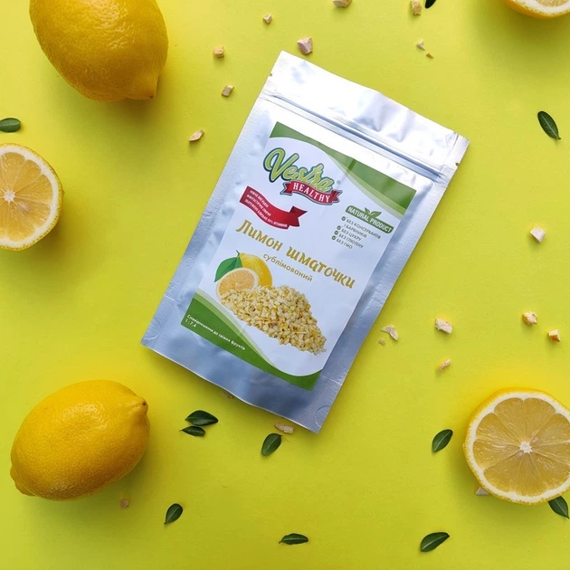Лимон сублімований Vestra Healthy шматочки 2-7 мм 50 г - Фото 3 Лимон сублімований Vestra Healthy шматочки 2-7 мм 50 г - зображення 3